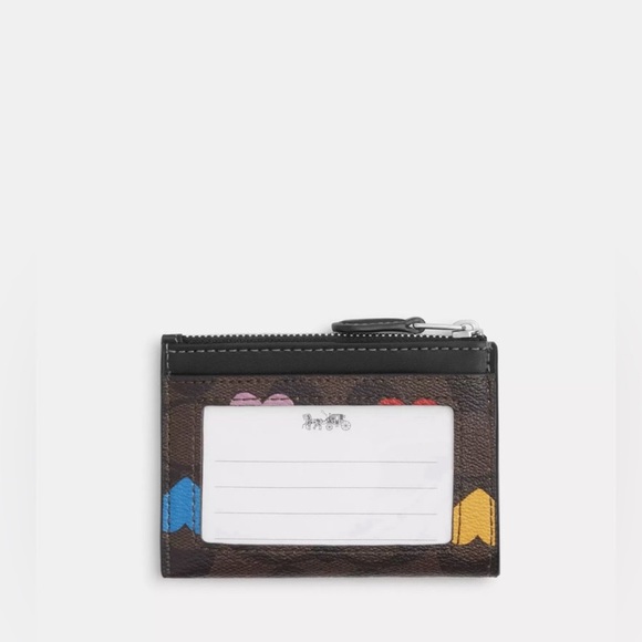 COACH 💖Mini Skinny Id Case In Signature Canvas With Heart Print - Picture 2 of 2